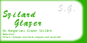 szilard glazer business card